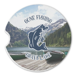 Gone Fishing Sandstone Car Coaster - Single (Personalized)