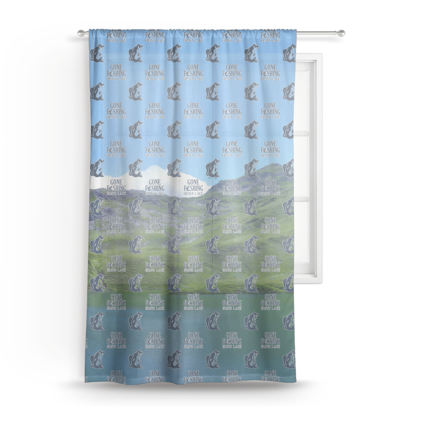 Custom Gone Fishing Sheer Curtain (Personalized)