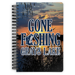 Gone Fishing Spiral Notebook - 7x10 (Personalized)