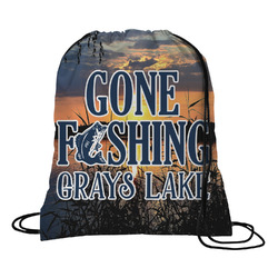 Gone Fishing Drawstring Backpack - Medium (Personalized)