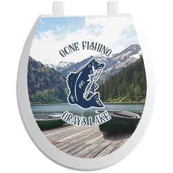 Gone Fishing Toilet Seat Decal - Round (Personalized)