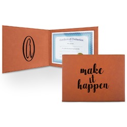 Inspirational Quotes and Sayings Leatherette Certificate Holder - Front and Inside (Personalized)