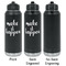 Inspirational Quotes and Sayings Laser Engraved Water Bottles - 2 Styles - Front & Back View