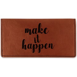 Inspirational Quotes and Sayings Leatherette Checkbook Holder - Double Sided (Personalized)