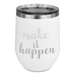 Inspirational Quotes and Sayings Stemless Stainless Steel Wine Tumbler - White - Single Sided