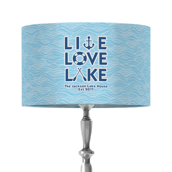 Custom Live Love Lake 12" Drum Lamp Shade - Fabric (Personalized)