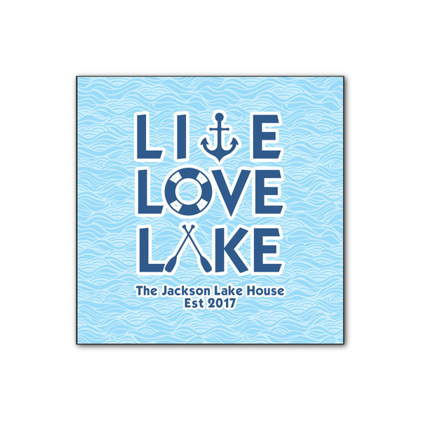 Custom Live Love Lake Wood Print - 12x12 (Personalized)