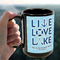 Live Love Lake 15oz. Black Mug - LIFESTYLE