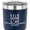 Live Love Lake 30 oz Stainless Steel Ringneck Tumbler - Navy - CLOSE UP