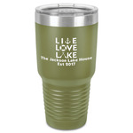 Live Love Lake 30 oz Stainless Steel Tumbler - Olive - Single-Sided (Personalized)