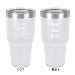 Live Love Lake 30 oz Stainless Steel Tumbler - White - Double-Sided (Personalized)