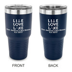 Live Love Lake 30 oz Stainless Steel Tumbler - Navy - Double Sided (Personalized)