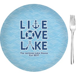 Live Love Lake Glass Appetizer / Dessert Plate 8" (Personalized)
