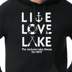Live Love Lake Hoodie - Black - Large (Personalized)