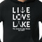 Live Love Lake Black Hoodie on Model - CloseUp