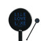 Live Love Lake Black Plastic 5.5" Stir Stick - Round - Closeup