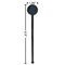 Live Love Lake Black Plastic 7" Stir Stick - Round - Dimensions