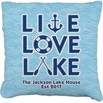 Live Love Lake Faux-Linen Throw Pillow 20" (Personalized)