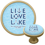 Live Love Lake Cabinet Knob - Gold (Personalized)