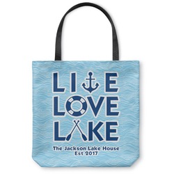 Live Love Lake Canvas Tote Bag - Medium - 16"x16" (Personalized)