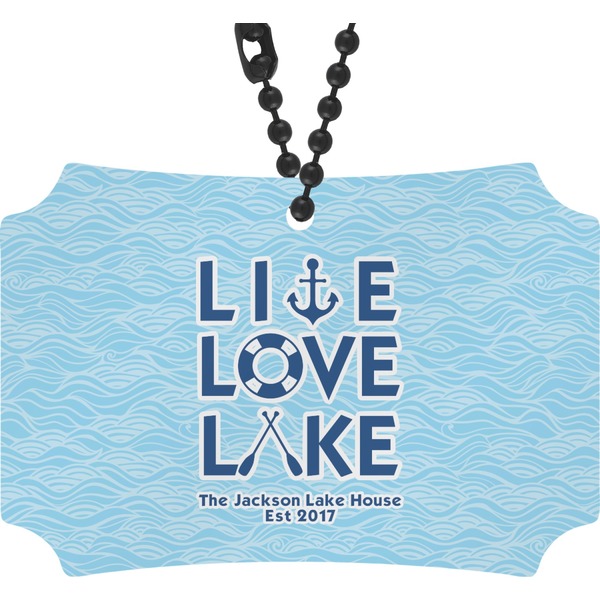 Custom Live Love Lake Rear View Mirror Ornament (Personalized)