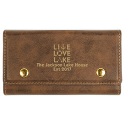 Live Love Lake Cards & Dice Set - Rustic Brown (Personalized)