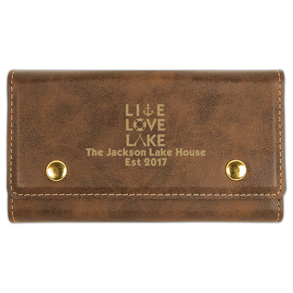 Custom Live Love Lake Cards & Dice Set - Rustic Brown (Personalized)