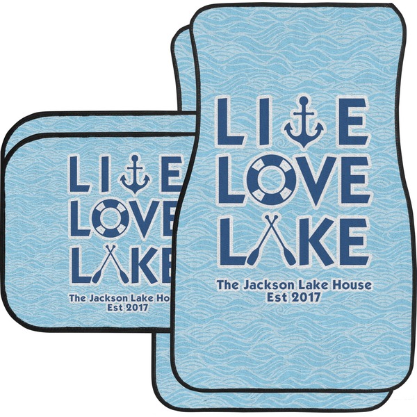 Custom Live Love Lake Car Floor Mats Set - 2 Front & 2 Back (Personalized)