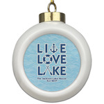 Live Love Lake Ceramic Ball Ornament (Personalized)
