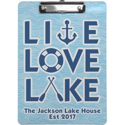 Live Love Lake Clipboard (Letter Size) (Personalized)