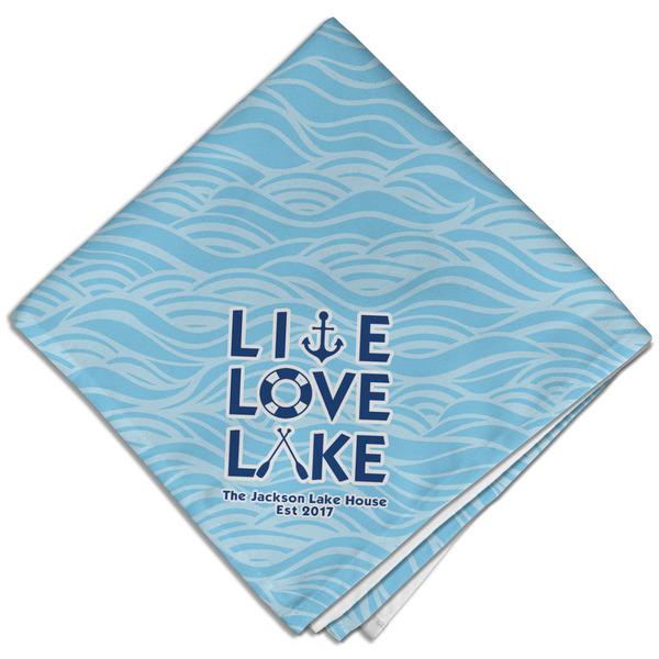 Custom Live Love Lake Cloth Dinner Napkin - Single w/ Name or Text