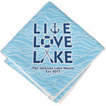 Live Love Lake Cloth Cocktail Napkin - Single w/ Name or Text