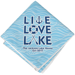 Live Love Lake Cloth Cocktail Napkin - Single w/ Name or Text
