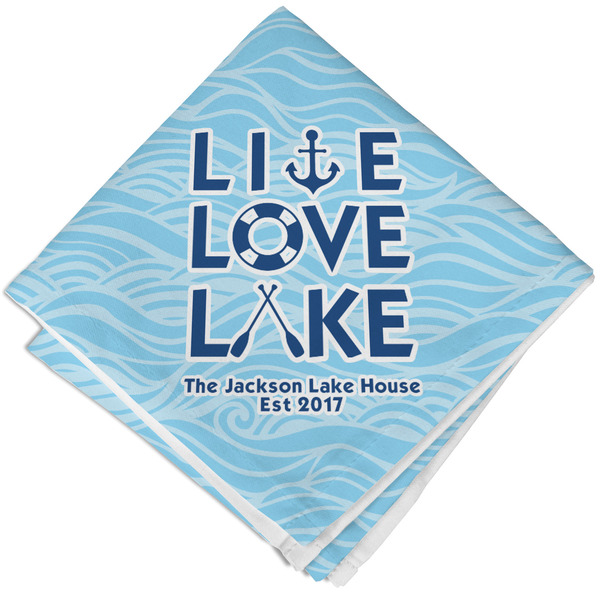 Custom Live Love Lake Cloth Cocktail Napkin - Single w/ Name or Text