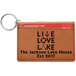 Live Love Lake Leatherette Keychain ID Holder - Double Sided (Personalized)