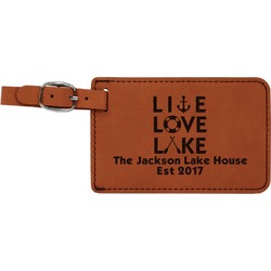 Live Love Lake Leatherette Luggage Tag (Personalized)