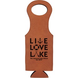 Live Love Lake Leatherette Wine Tote (Personalized)