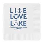 Live Love Lake Embossed Decorative Napkins (Personalized)