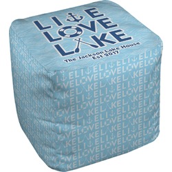 Live Love Lake Cube Pouf Ottoman - 13" (Personalized)