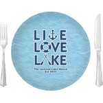 Live Love Lake 10" Glass Lunch / Dinner Plates - Single or Set (Personalized)