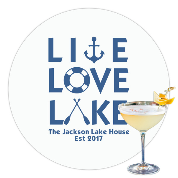 Custom Live Love Lake Printed Drink Topper - 3.5" (Personalized)