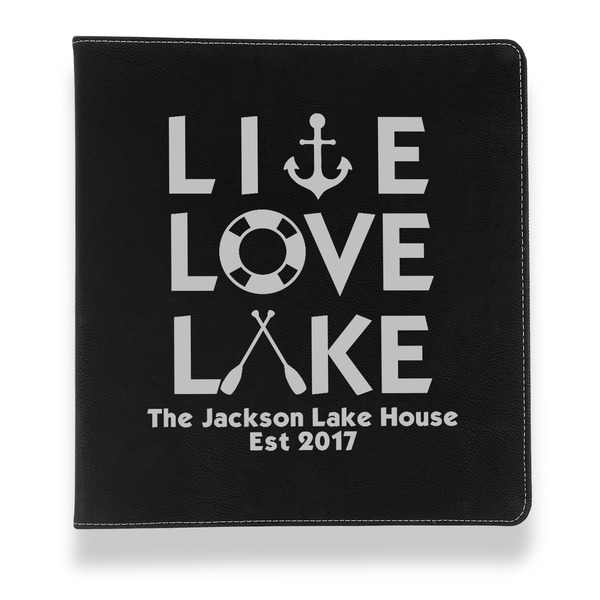 Custom Live Love Lake Leather Binder - 1" - Black (Personalized)