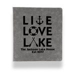 Live Love Lake Leather Binder - 1" - Grey (Personalized)