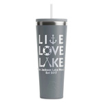 Live Love Lake RTIC Everyday Tumbler with Straw - 28oz - Grey - Double-Sided (Personalized)