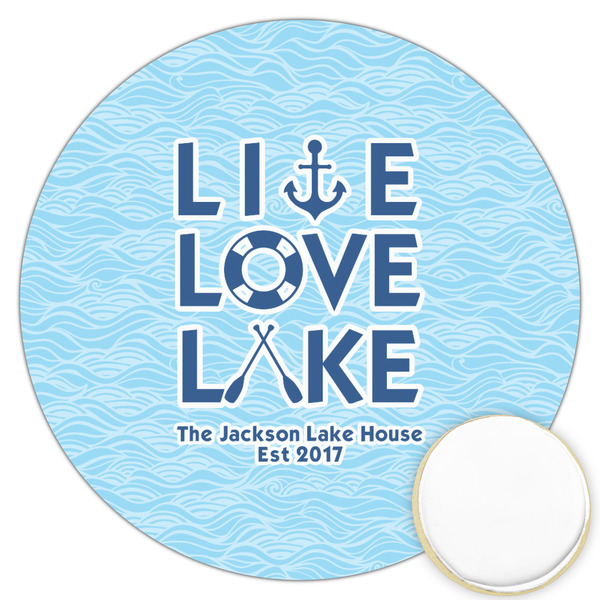 Custom Live Love Lake Printed Cookie Topper - 3.25" (Personalized)