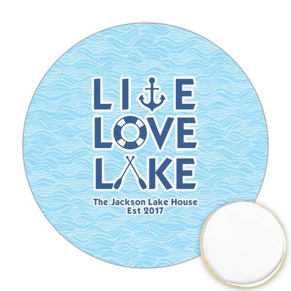 Custom Live Love Lake Printed Cookie Topper - Round (Personalized)