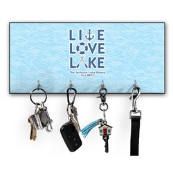 Live Love Lake Key Hanger w/ 4 Hooks w/ Name or Text