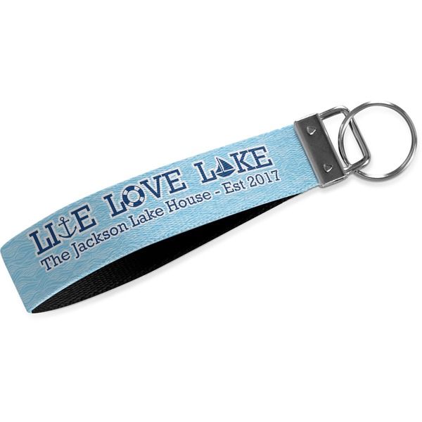 Custom Live Love Lake Webbing Keychain Fob - Small (Personalized)