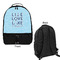 Live Love Lake Large Backpack - Black - Front & Back View