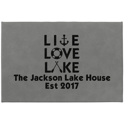 Live Love Lake Large Gift Box w/ Engraved Leather Lid (Personalized)